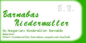 barnabas niedermuller business card