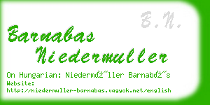 barnabas niedermuller business card